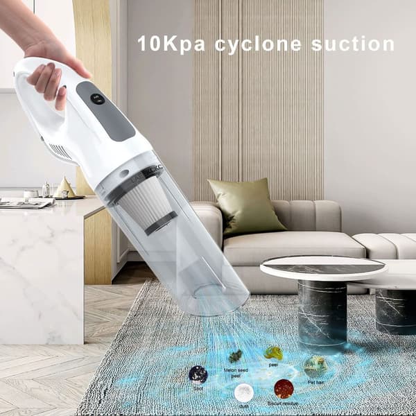 Wireless Battery-Powered Handheld Vacuum Cleaner, 12000Pa Portable Car Vacuum