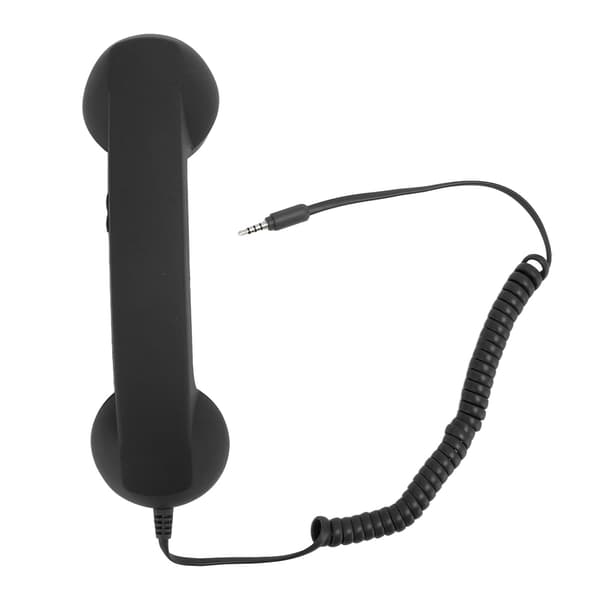 Retro telefonrør Professionel 3,5 mm stik Strålingssikkert kablet mobiltelefonrør til smartphone PC Sort