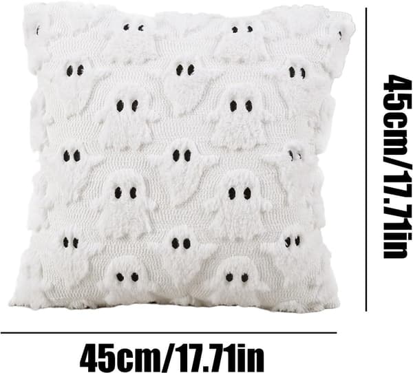 Dekorative pudebetræk - 45*45 cm, Halloween- og efterårspudebetræk - til sofa, divan - hvid (ingen kerne)