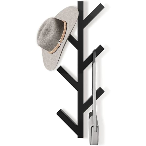Modern Metal Wall Mounted Coat Rack - Wall Mounted Coat Rack with 6 Hooks (41 cm), Hooks for Jackets, Coats and Bags
