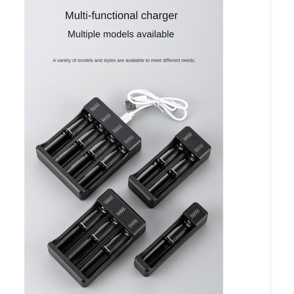 18650-oplader med Type-C-kabel 4,2 V lithiumbatteri smartoplader til 14500 26650 18650-batteri, 2 pladser