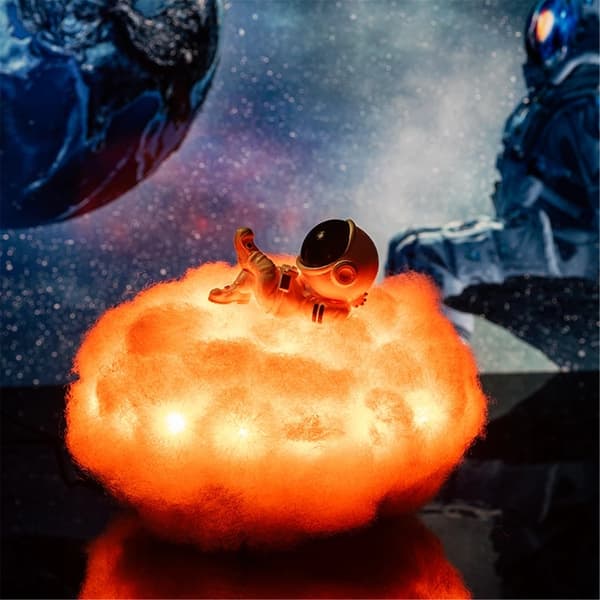 Dropship LED Värikäs Pilvi Astronauttilamppu Sateenkaariefektillä A