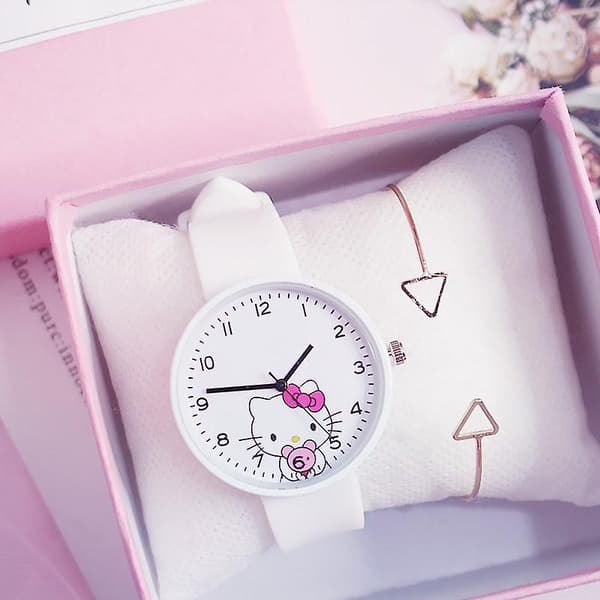 Tecknade Klockor, Barn, Barnklocka, Armbandsur Vit Ingen låda armband White  No box bracel