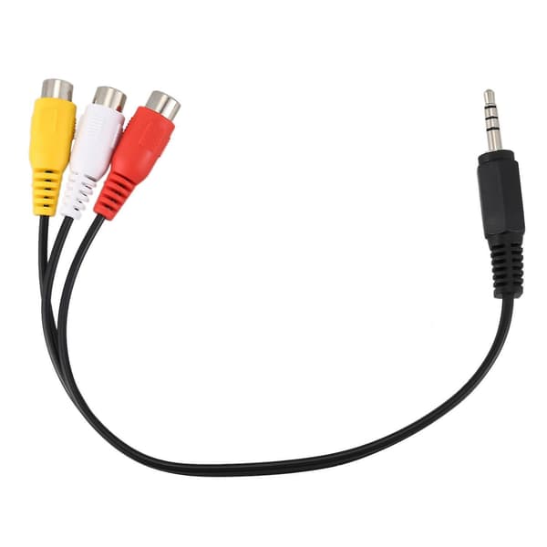 3,5 mm:n uros - 3 RCA-naaras audio-videokaapeli 22 cm