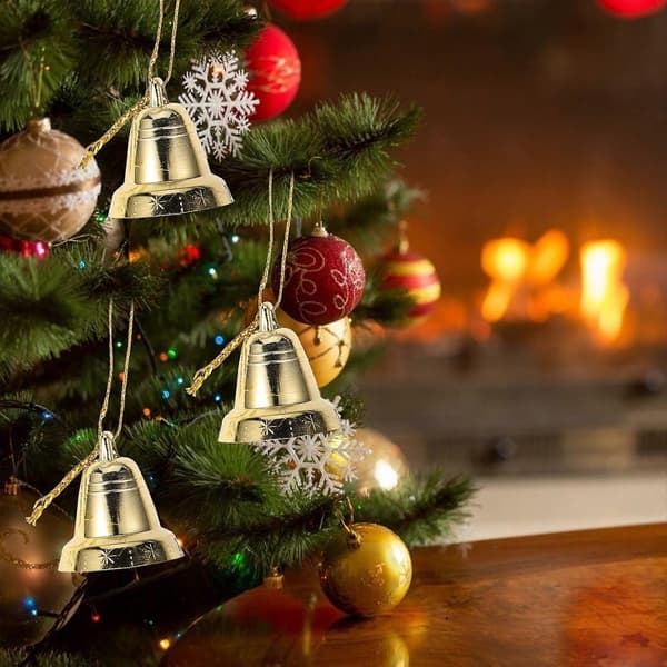 Golden Bell-Shaped Hanging Decoration for Christmas Tree 36 pcs [DB]
