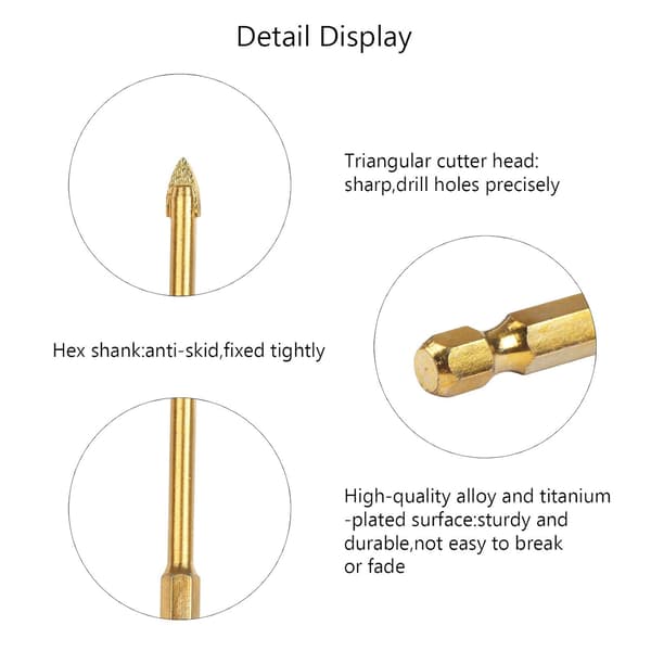 Carbide Tile Drill Bit Ceramic Drill Bit Diameter 4/5/6/8/10/12 mm 1