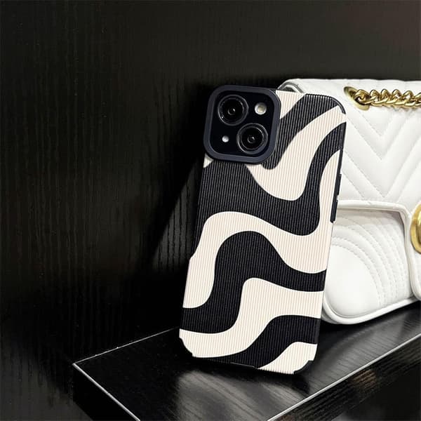 Stylish, Simple, and Cute Zebra Print Protective Case for Women, 13/14 Black Soft Silicone Case
