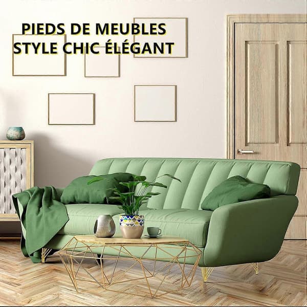4-pack Guldfärgade Möbelben i Metall, 18 cm Soffbordsben, Eleganta Moderna Chic Soffben, TV-bänk, Badrumsskåp-FX-