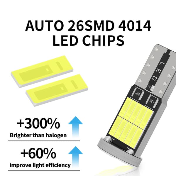10 stk T10 W5W 194 168 501 LED-interiørlys P nummerplade S