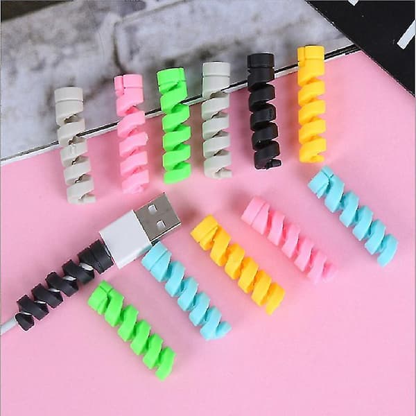 Cable Protector, Silicone Spiral Protector for Charging Cables, Flexible Cable Protector