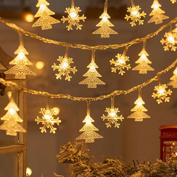 Snöflinga LED Ljusslinga God Jul Heminredning 2023 Julgransprydnader Julklappar Nyår 2024 9