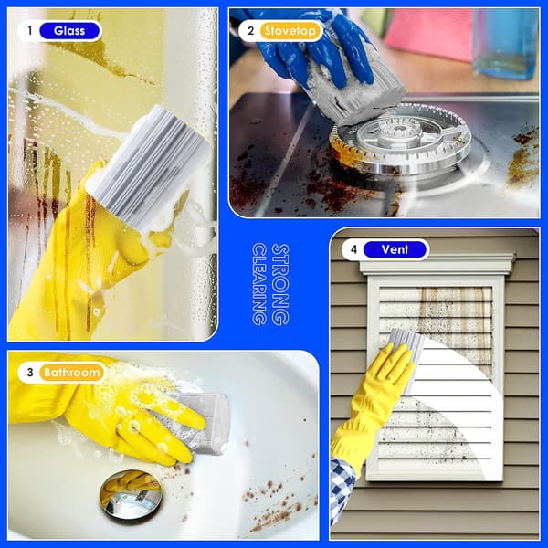 6-pack Damp Duster, Reusable Sponge, Dusting Sponge for Cleaning Blinds, Glass, Baseboards, Vents, Railings, Mirrors, Window Tracks