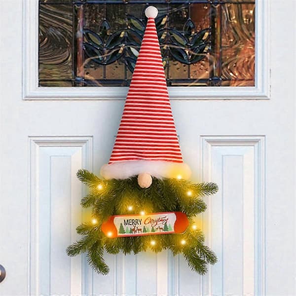 Mini Jul med Lyslenker, Julenisse Julepynt til Juledekorasjon Helligdag