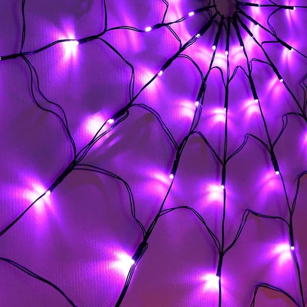 Halloween dekoration, Halloween Edderkoppespind Dekoration LED Edderkoppespindlampe med Plys
