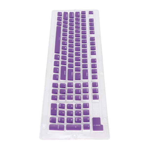 Keyboard Keycaps 110 Keys FOS Step OEM Height 2-Color Injection Molding Computer Accessories Purple White Characters