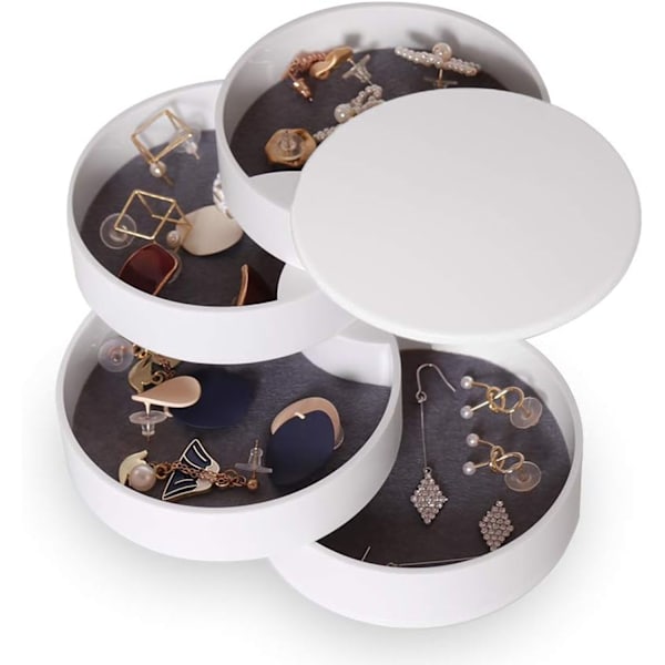 White 4-Tier Rotatable Jewelry Box