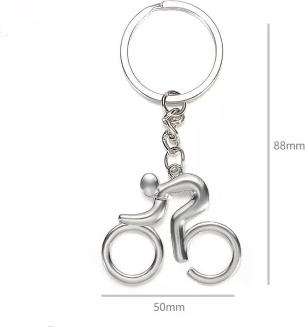 3D Cyklist Nøglering i Metal