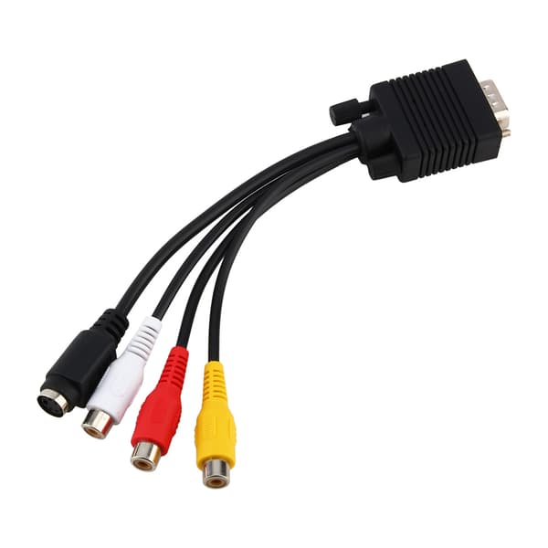 VGA SVGA til S-Video 3 RCA AV TV-adapterkonverterkabel til pc-bærbar computer