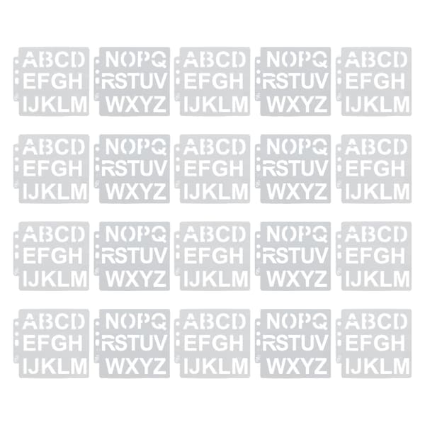 20 Pcs Painting Stencils Hollow Letter Patterns Stippling Drawing Board Auxiliary Tools