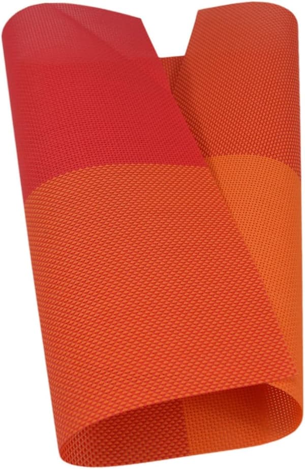 45 x 30 cm Ny rutig PVC/PET-bordstablett pm419, set om 6 orange -