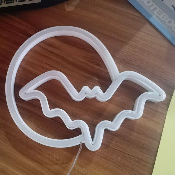 Neonljus, måne och fladdermus LED-neonljus, väggneonljus USB/batteri