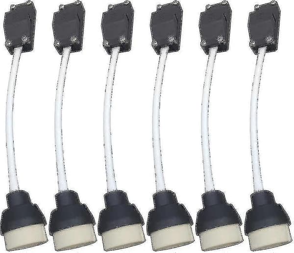(6-pack) GU10 Lamphållare Keramisk Bas Och Terminalblock/brygga Med Kabel Och Isolering-HP