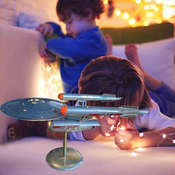 Enterprise Star Trek Modell Ncc-1701 Replika, rustfritt stål romskipmodell ornament for hjemmeinnredning og samling [DB]
