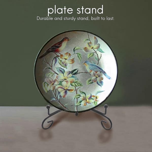 (4-pack) Iron Display Stand, Black Iron Easel Plate Display Photo Holder Stand, Displays Picture Frame