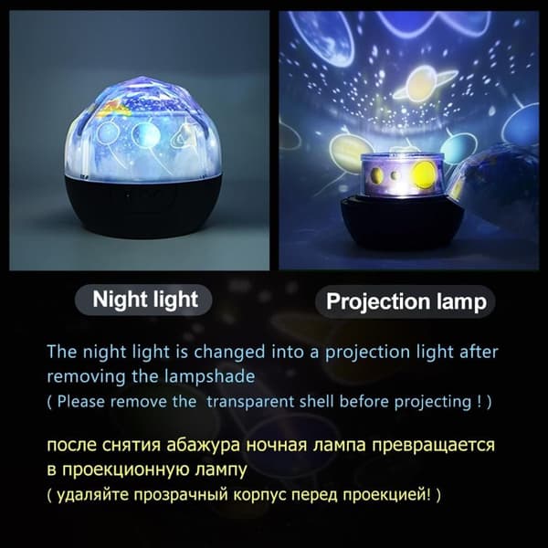 Stjernehimmel natlampe, planetprojektor jord univers LED-lampe KLB