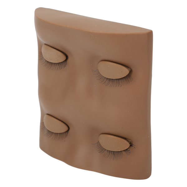 Eyelash Extension Practice Head with Removable Eyelids for Makeup Training, Coffee Color