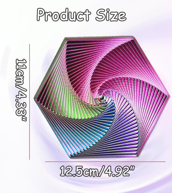 Gradient Fraktal Heksagon - 3D Spiral Fidget Leketøy - Stresslindring (Lilla)