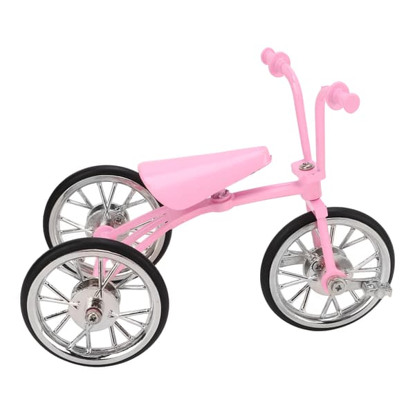 Rosa Look Leksak Trehjuling Modell Simulert Design Trehjuling Pynt Slitesterk Legering DIY Leketøy Trehjuling Pynt for Samling