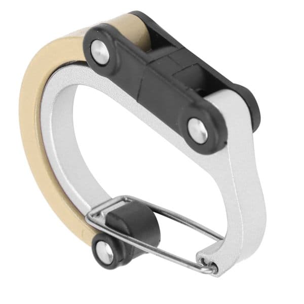 Mini karabinhage i aluminiumlegering til udendørs brug, til rejser/bagage/små tasker, khaki