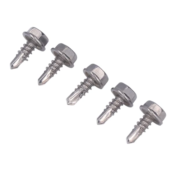 50pcs Self-Tapping Screw Hex Washer Stainless Steel 4.8x13mm Fastener Accessory Set Kit