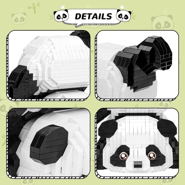 Mini rakennuspalikat eläinsettilaukut, 1325 kpl Micro Mini Panda