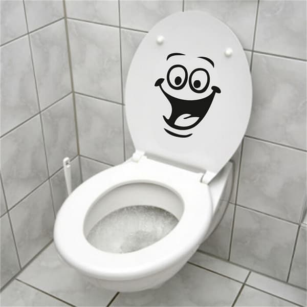 Funny PC Face WC Toilet Decal Wall Art Decor Funny Bathroom