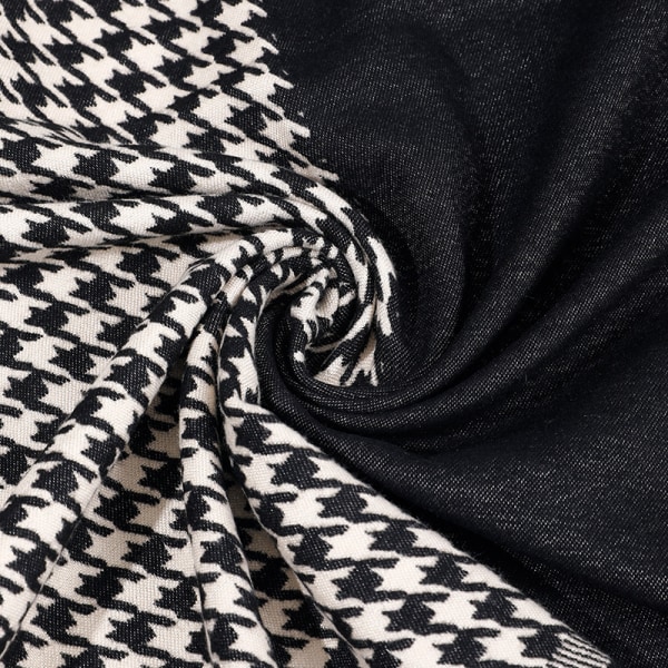 Rutig halsduk för kvinnor vinter 2022 Ny rutig halsduk för kvinnor i kashmir höst och vinter (schackbrädeversion - svart)