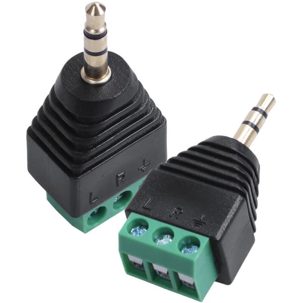 5 stk. 3,5 mm (1/8 tomme) stereo lydstik til AV 3 skrueterminal hunstik