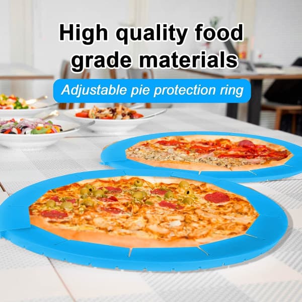 Adjustable Silicone Pie Crust Protector, 2-Pack BPA-Free Pie Crust Shield Kitchen Utensil for Baking Pie Pizza
