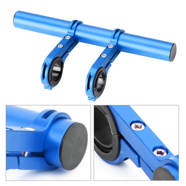 Multifunctional Bicycle Handlebar Extension Frame, Extension Bracket, Bike Light, Flashlight Holder, Bicycle Equipment, Blue Double Bracket (20m)