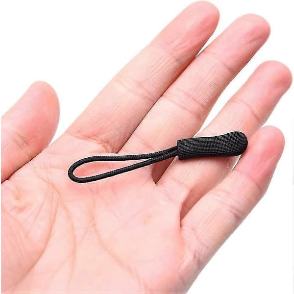 10 Pieces Zipper Pulls, Zipper Tabs, Cord Zipper Extension (Black), Removable Zipper