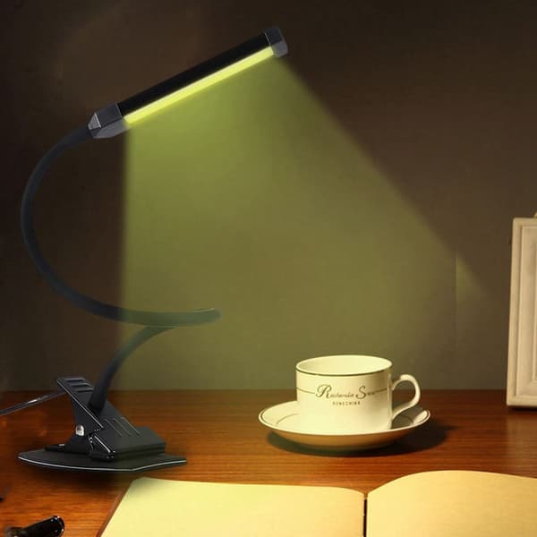 Moderne svart USB LED-skrivebordslampe med klemme KLB