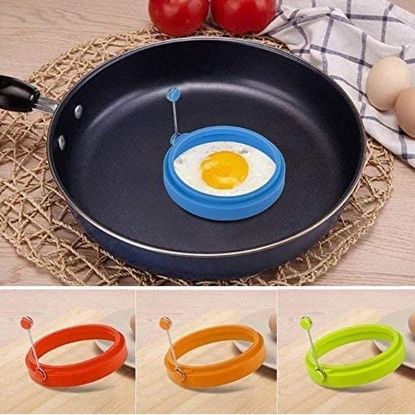 Silikon-eggeformer, 10 cm, Matsikker, Non-stick belegg, Stekt egg