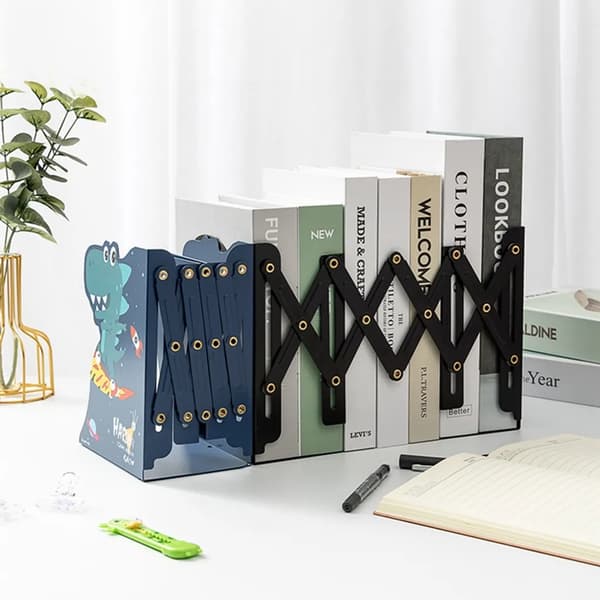 Bookends, Adjustable Bookends, Bookends for Desk (Pink Rabbit)