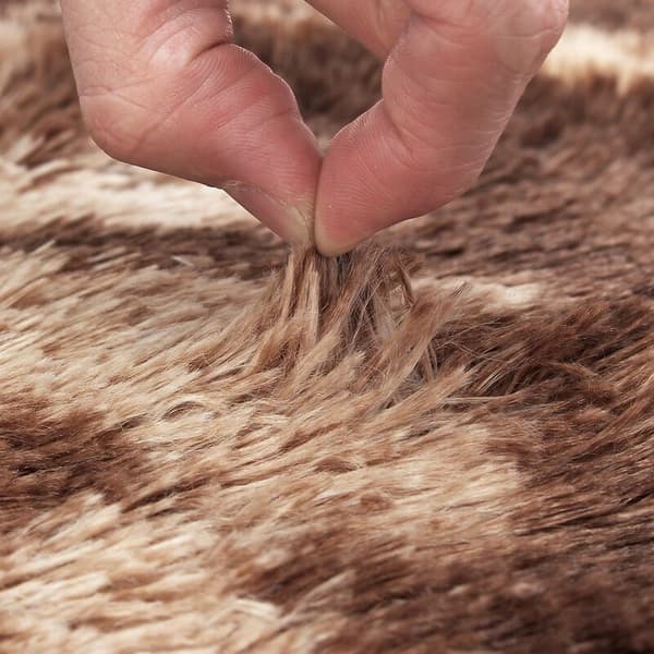 160x230cm Soft Plush Shaggy Fluffy Rug Coffee