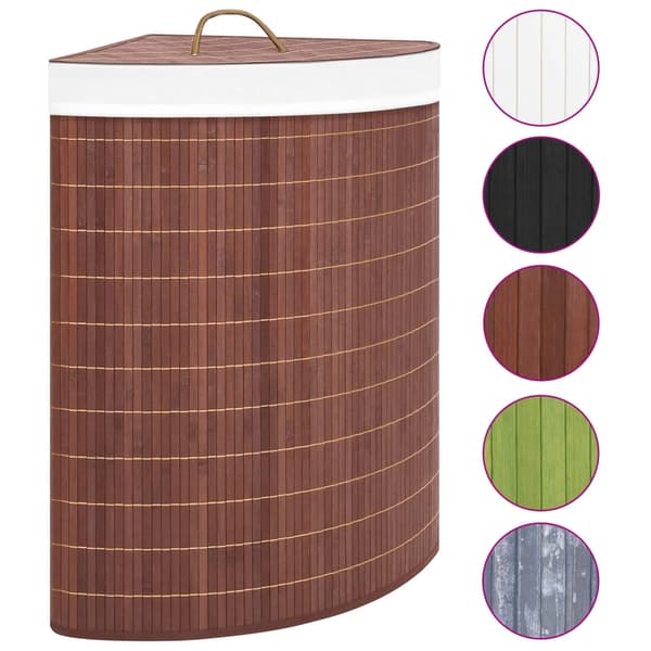 vidaXL Pyykkikori kulmaan bambu ruskea 60 L Brun brown