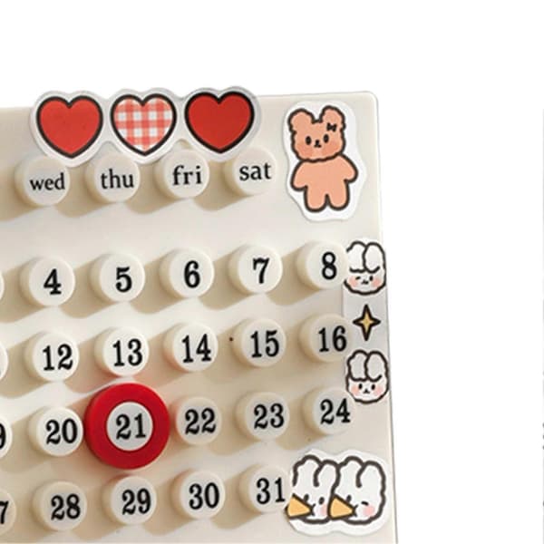 Integrert Formpresset Ring Bordkalender Skrivebordsdatoplanlegger for DIY Hjemmeinnredning