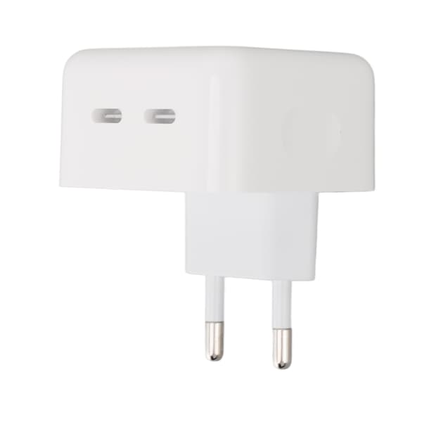 35W dobbel USB-C PD hurtiglader med kabel for iPhone og Android, EU-plugg 100-240V 0.2 0.2 0.2