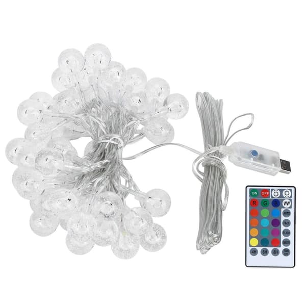 5m 50 LED String Light Waterproof RGB + WW Remote Control Ball KLB