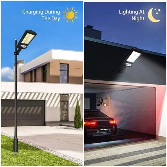 2 Park 800W Solcellelamper Trådløs Vanntett Fjernkontroll